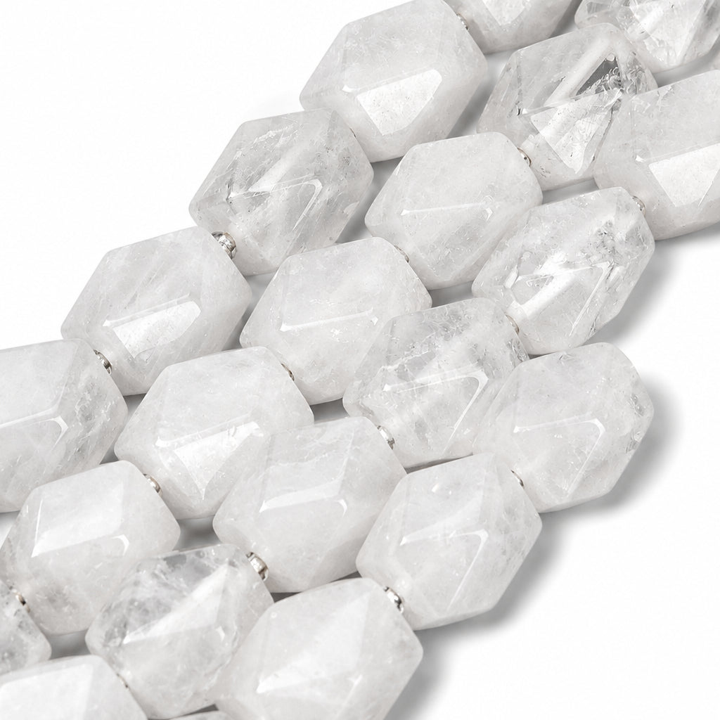 Edelsteen Kraal Bergkristal Ruit Naturel 14mm - per stuk-Kralen-Kraaltjes van Renate