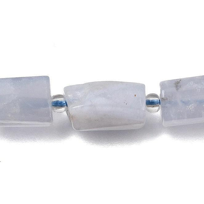 Edelsteen Kraal Blauwe Kantsteen Agaat Column Facet Blauw 12mm - per stuk-Kralen-Kraaltjes van Renate