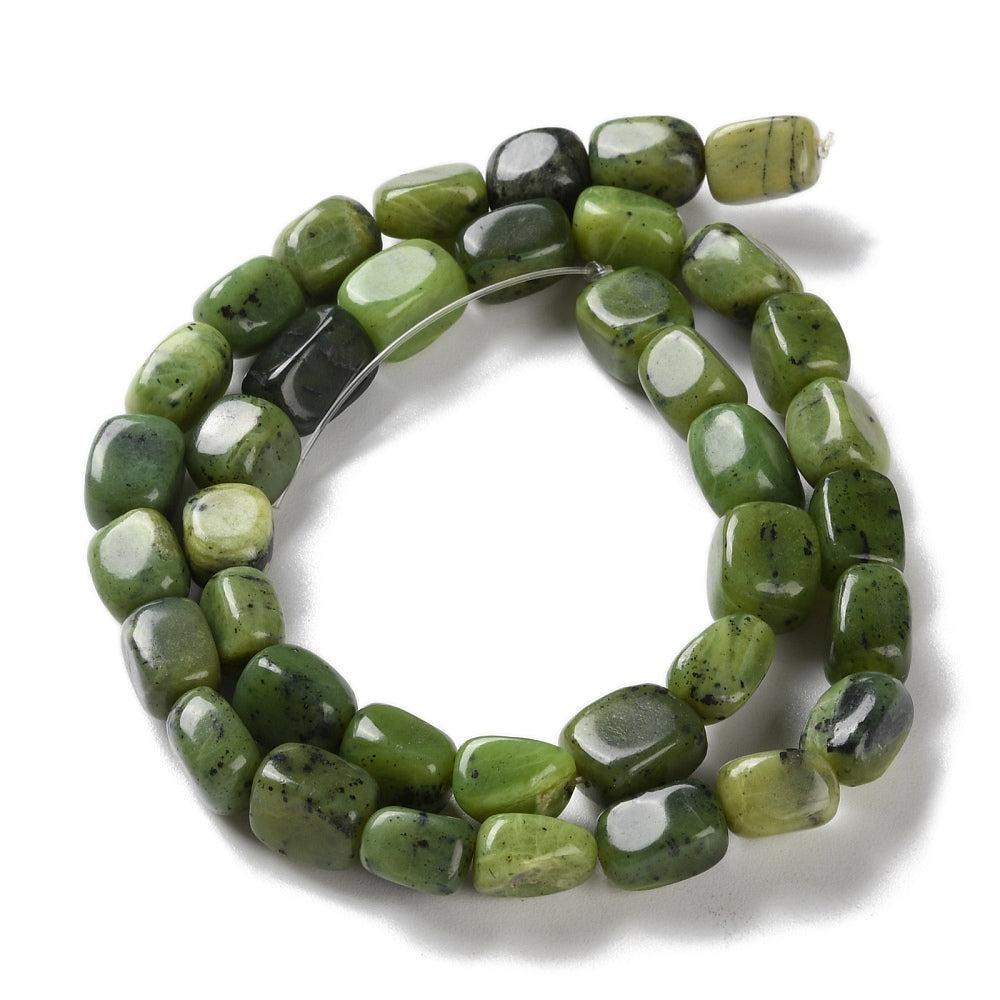 Edelsteen Kraal Canadese Jade Nugget Groen 8-12mm - per stuk-Kralen-Kraaltjes van Renate