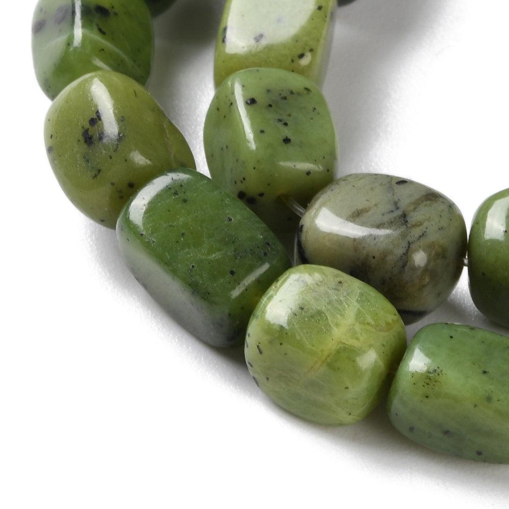 Edelsteen Kraal Canadese Jade Nugget Groen 8-12mm - per stuk-Kralen-Kraaltjes van Renate