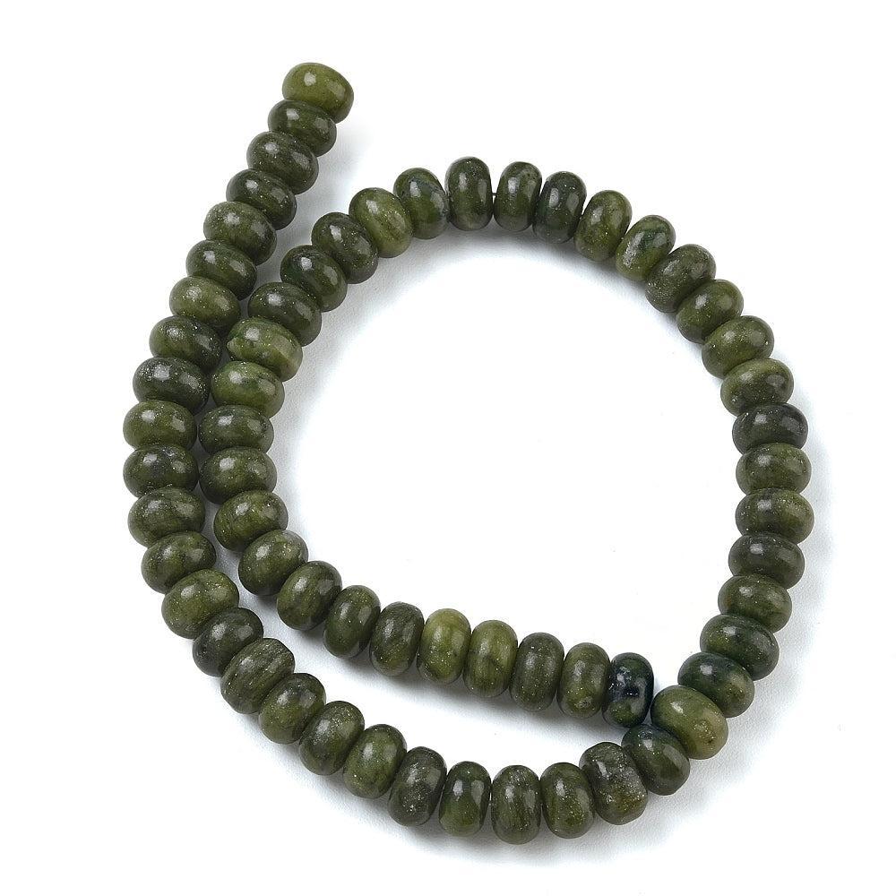 Edelsteen Kraal Chinese Jade Rondel Groen 10x6mm - per stuk-Kralen-Kraaltjes van Renate