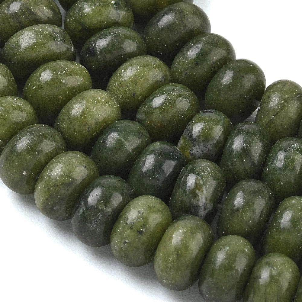 Edelsteen Kraal Chinese Jade Rondel Groen 10x6mm - per stuk-Kralen-Kraaltjes van Renate