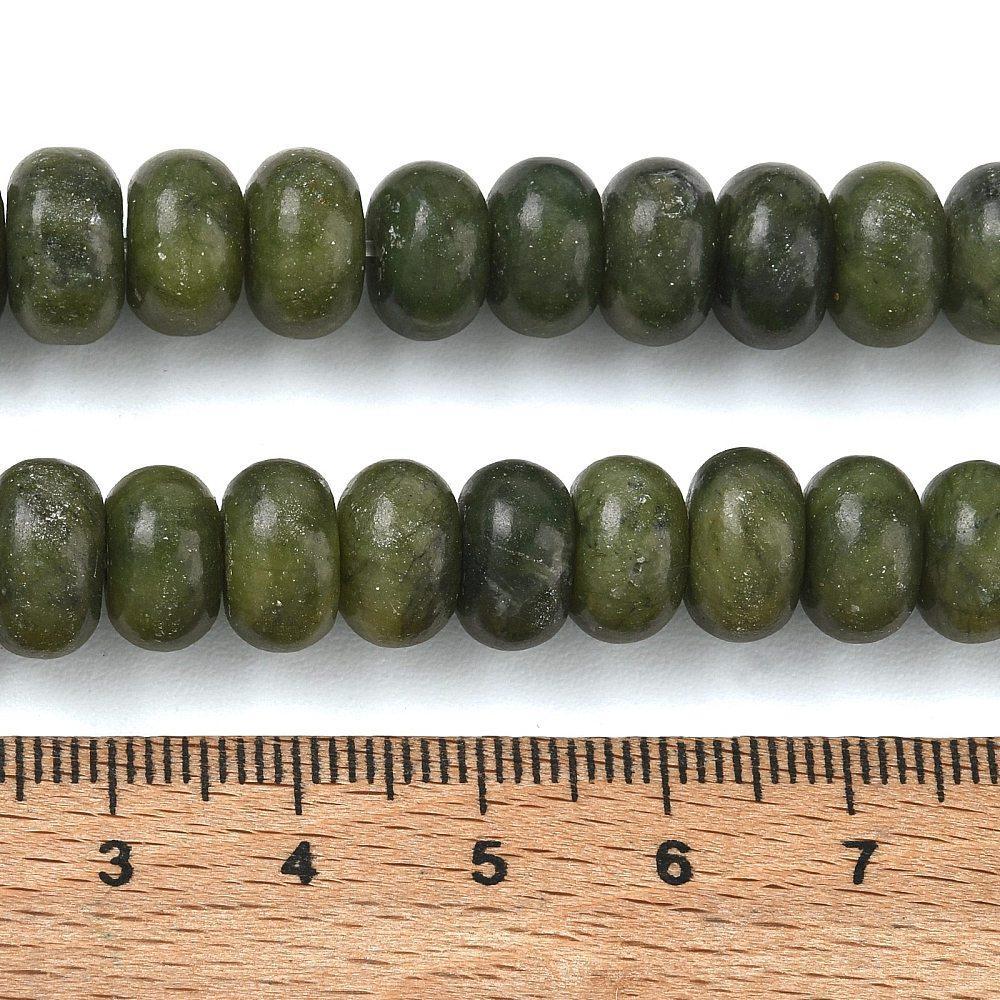 Edelsteen Kraal Chinese Jade Rondel Groen 10x6mm - per stuk-Kralen-Kraaltjes van Renate