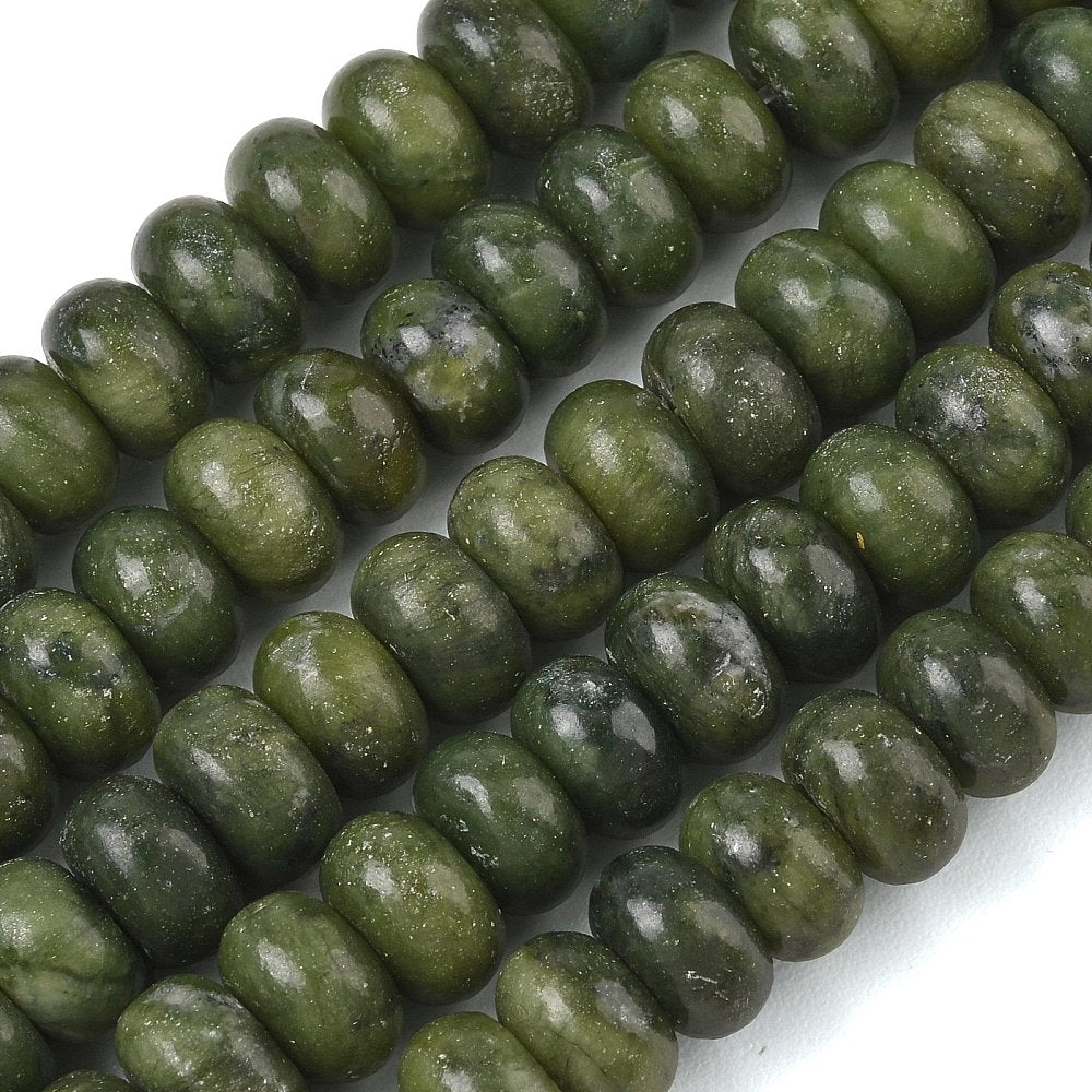 Edelsteen Kraal Chinese Jade Rondel Groen 10x6mm - per stuk-Kralen-Kraaltjes van Renate