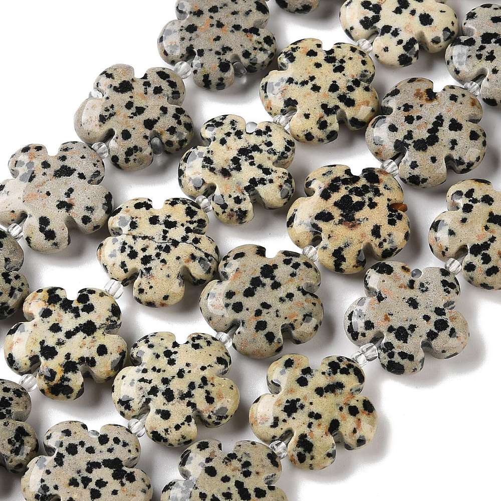 Edelsteen Kraal Dalmatier Jaspis Bloem Crème 20mm - per stuk-Kralen-Kraaltjes van Renate