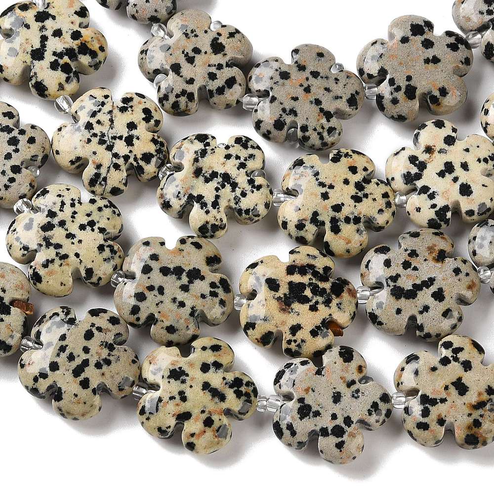 Edelsteen Kraal Dalmatier Jaspis Bloem Crème 20mm - per stuk-Kralen-Kraaltjes van Renate
