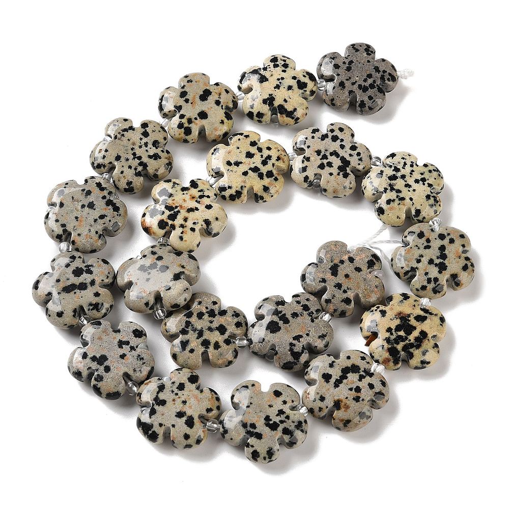 Edelsteen Kraal Dalmatier Jaspis Bloem Crème 20mm - per stuk-Kralen-Kraaltjes van Renate