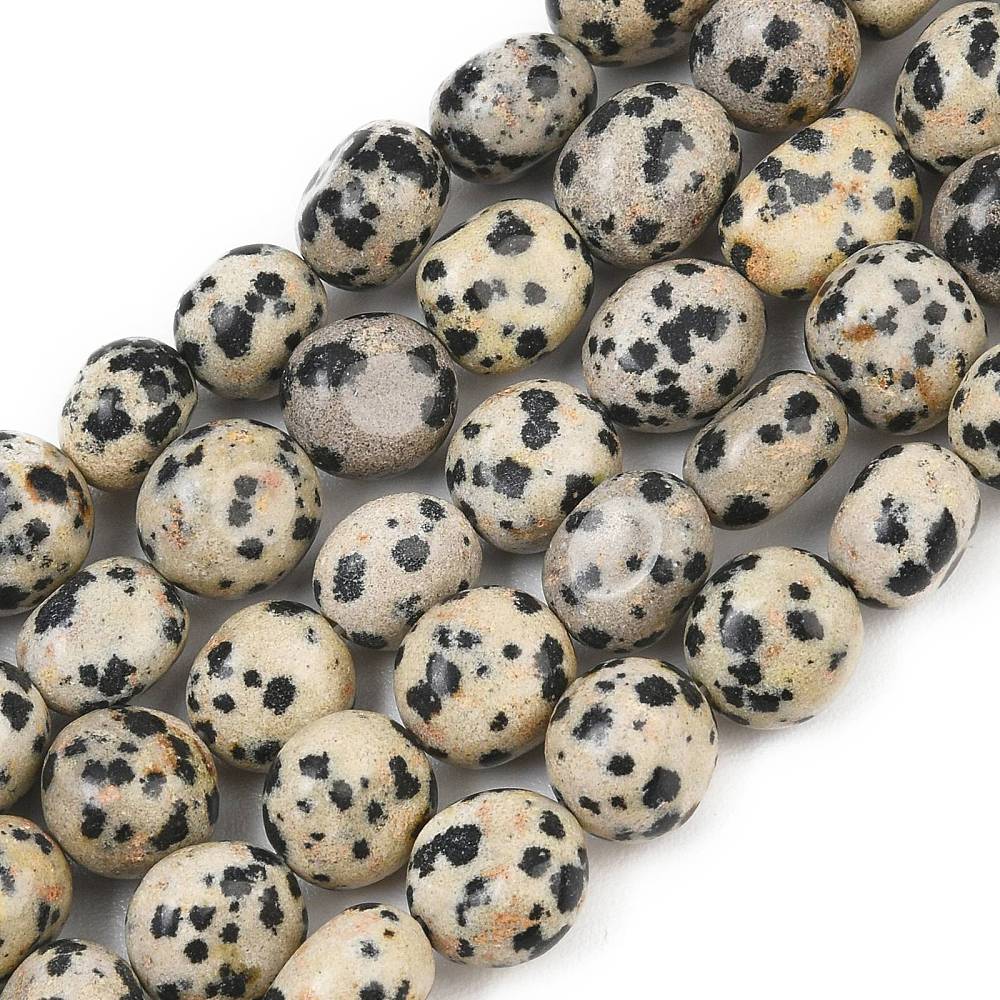 Edelsteen Kraal Dalmatier Jaspis Nugget Crème 9-11mm - per stuk-Kralen-Kraaltjes van Renate