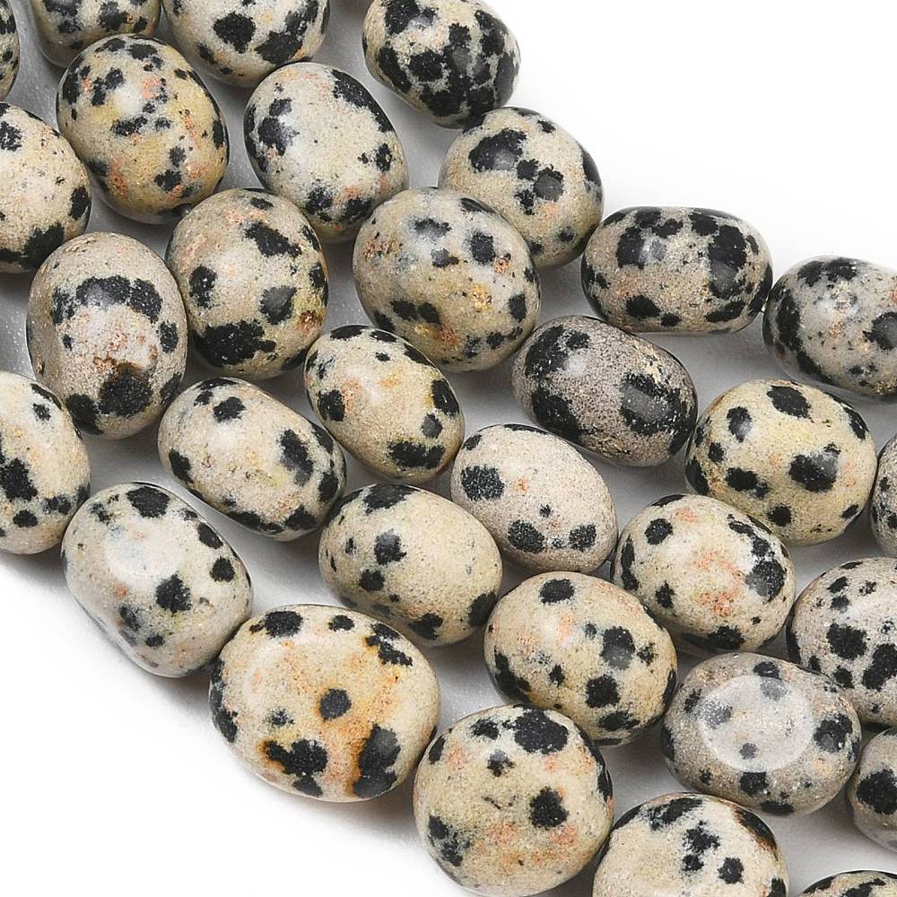 Edelsteen Kraal Dalmatier Jaspis Nugget Crème 9-11mm - per stuk-Kralen-Kraaltjes van Renate