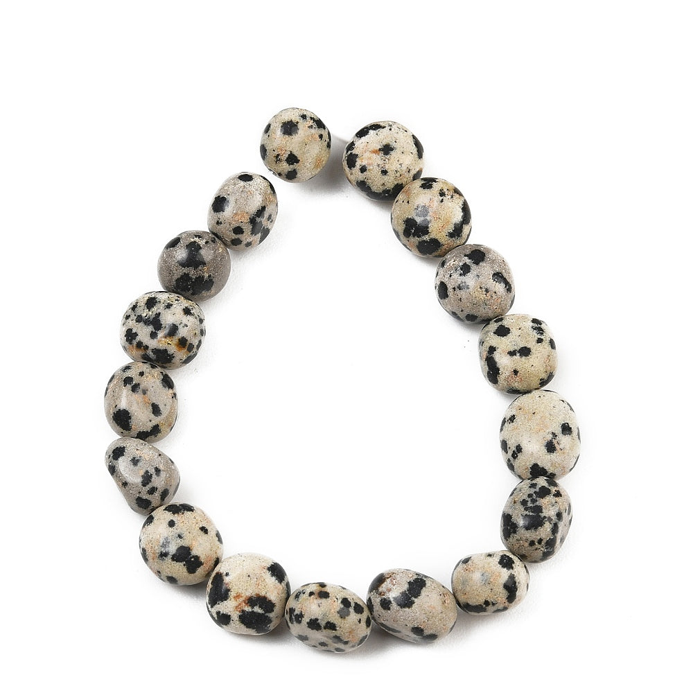 Edelsteen Kraal Dalmatier Jaspis Nugget Crème 9-11mm - per stuk-Kralen-Kraaltjes van Renate