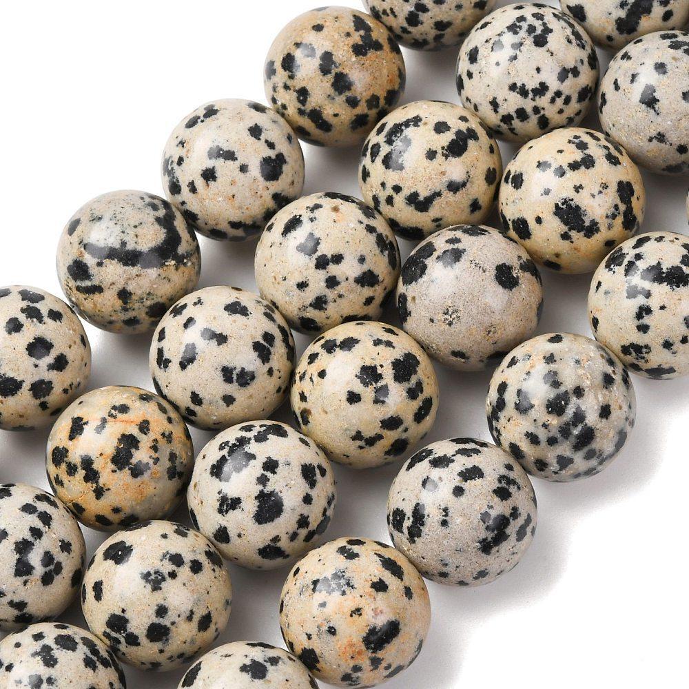 Edelsteen Kraal Dalmatier Jaspis Rond Crème 14mm - per stuk-Kralen-Kraaltjes van Renate