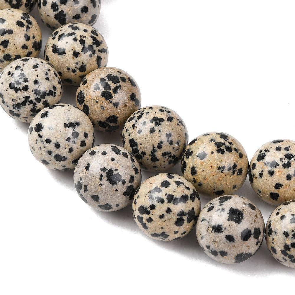 Edelsteen Kraal Dalmatier Jaspis Rond Crème 14mm - per stuk-Kralen-Kraaltjes van Renate