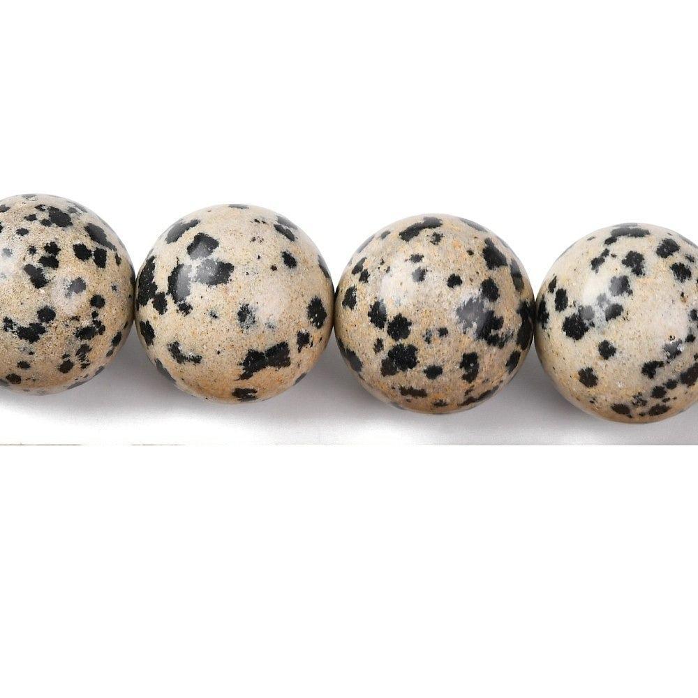 Edelsteen Kraal Dalmatier Jaspis Rond Crème 14mm - per stuk-Kralen-Kraaltjes van Renate