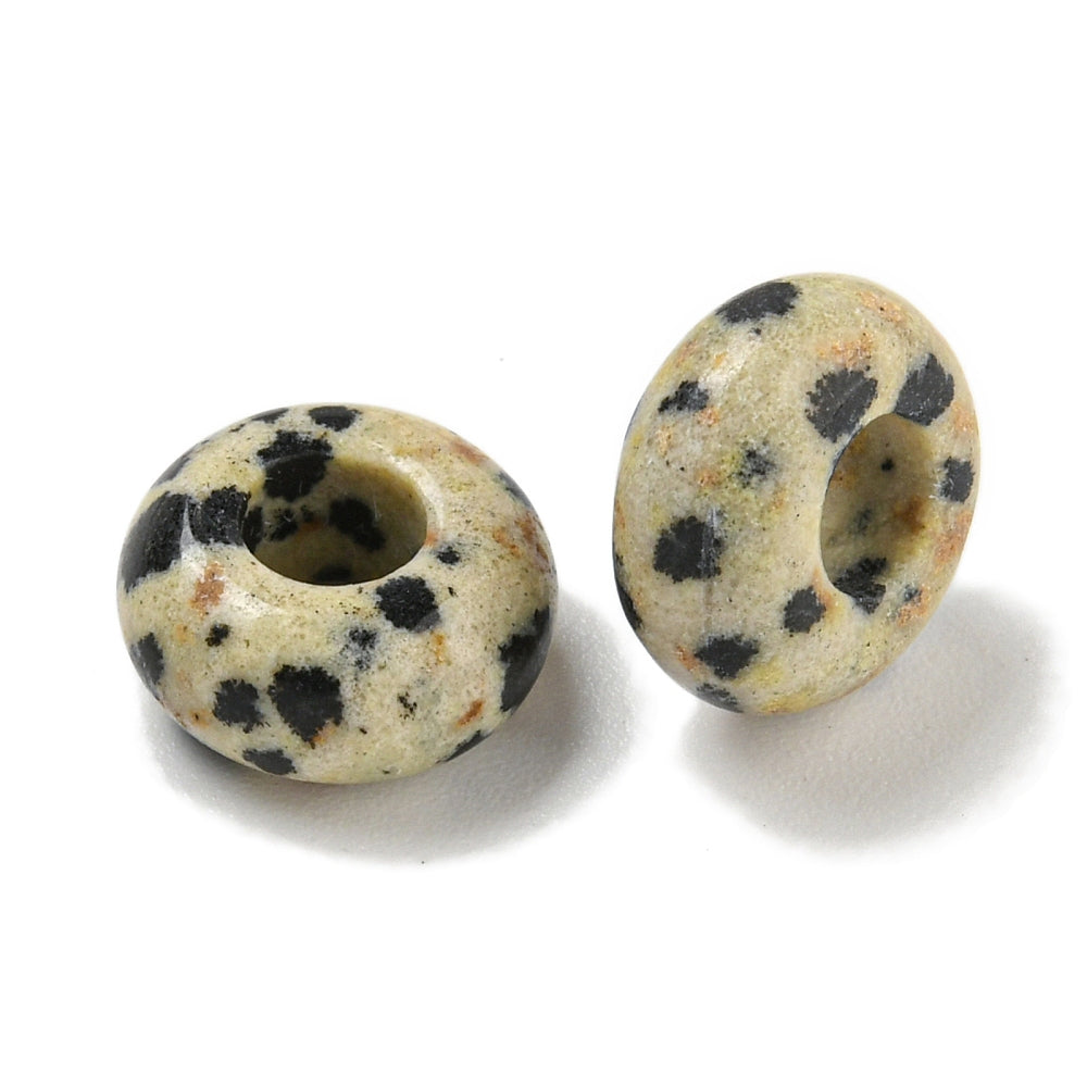 Edelsteen Kraal Dalmatier Jaspis Rondel Crème 10x4.5mm - per stuk-Kralen-Kraaltjes van Renate