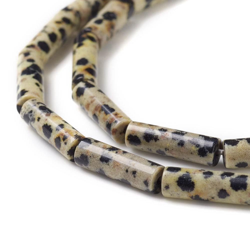 Edelsteen Kraal Dalmatier Jaspis Tube Multicolor 14mm - per stuk-Kralen-Kraaltjes van Renate