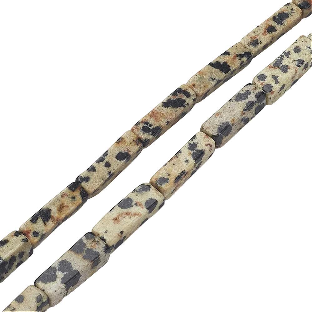 Edelsteen Kraal Dalmatier Jaspis Tube Vierkant Multicolor 13mm - per stuk-Kralen-Kraaltjes van Renate