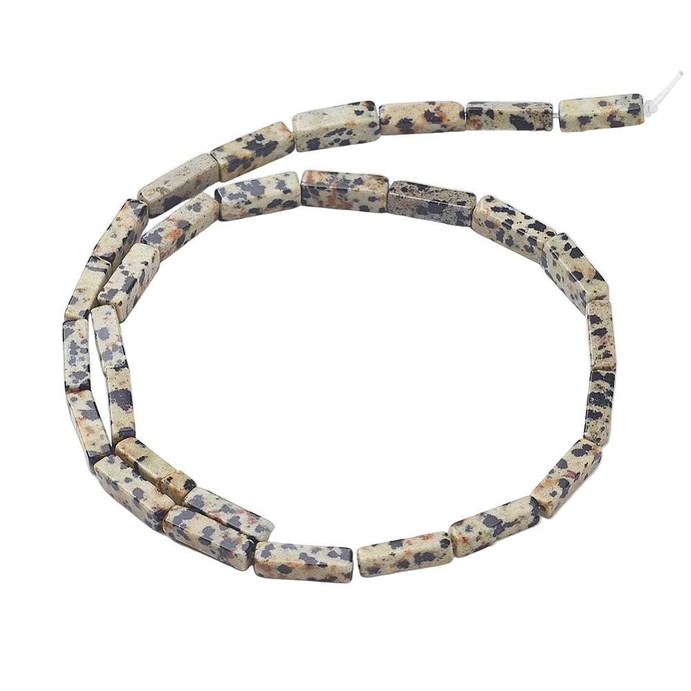 Edelsteen Kraal Dalmatier Jaspis Tube Vierkant Multicolor 13mm - per stuk-Kralen-Kraaltjes van Renate
