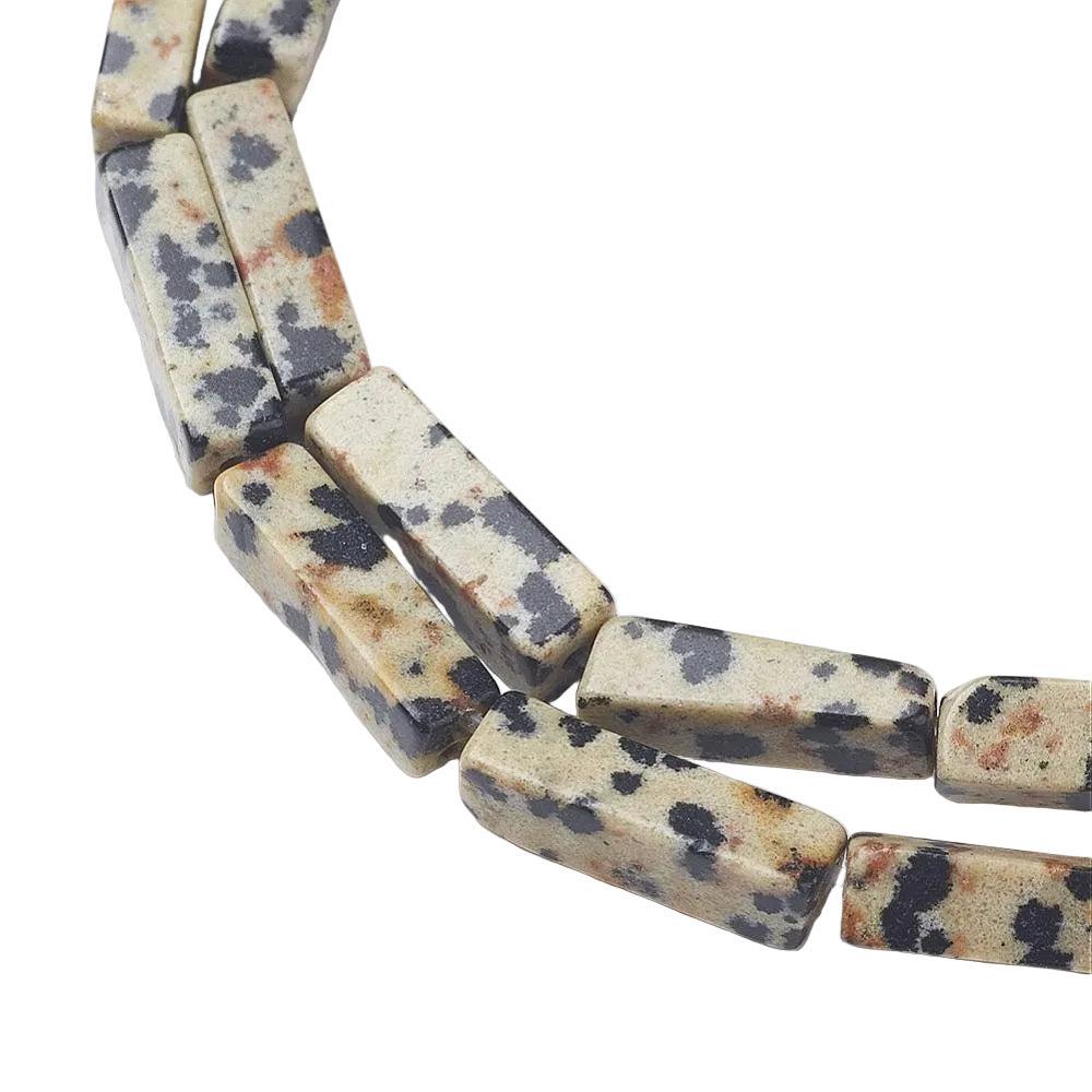 Edelsteen Kraal Dalmatier Jaspis Tube Vierkant Multicolor 13mm - per stuk-Kralen-Kraaltjes van Renate