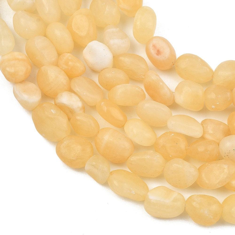 Edelsteen Kraal Gele Jade Nugget Geel 9mm - per stuk-Kralen-Kraaltjes van Renate
