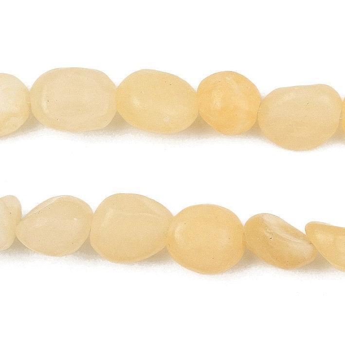 Edelsteen Kraal Gele Jade Nugget Geel 9mm - per stuk-Kralen-Kraaltjes van Renate