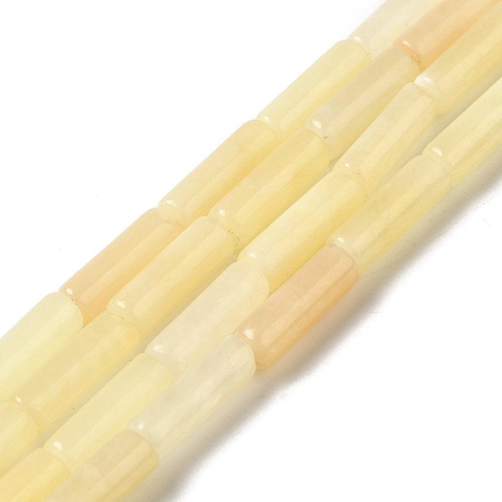 Edelsteen Kraal Gele Jade Tube Geel 14mm - per stuk-Kralen-Kraaltjes van Renate