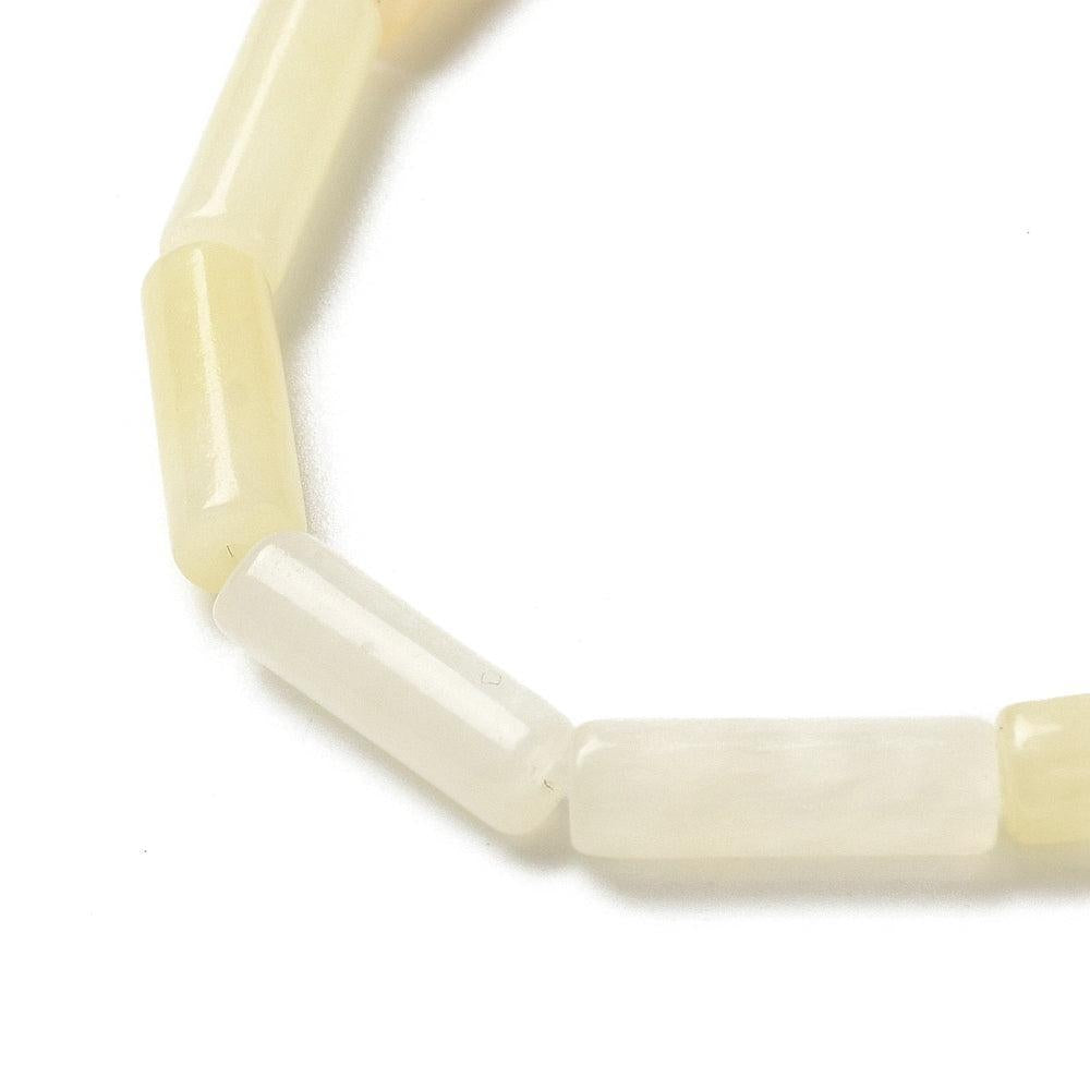 Edelsteen Kraal Gele Jade Tube Geel 14mm - per stuk-Kralen-Kraaltjes van Renate