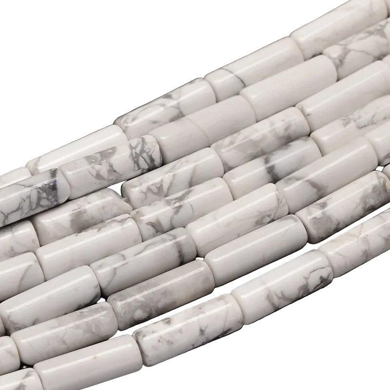 Edelsteen Kraal Howliet Tube Wit 14mm - per stuk-Kralen-Kraaltjes van Renate