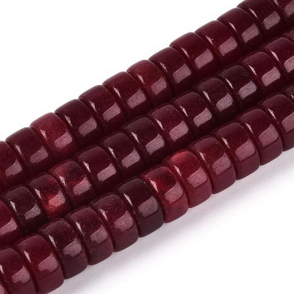 Edelsteen Jade Disc Heishi Donkerrood 10mm - per stuk-Kralen-Kraaltjes van Renate