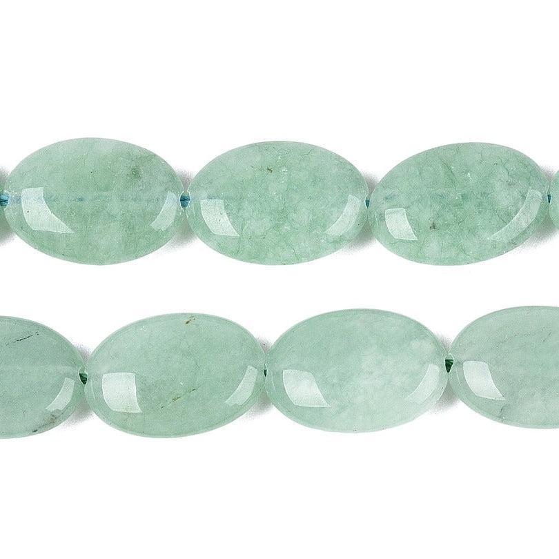 Edelsteen Kraal Jade Ovaal Plat Honeydew 17mm - per stuk-Kralen-Kraaltjes van Renate