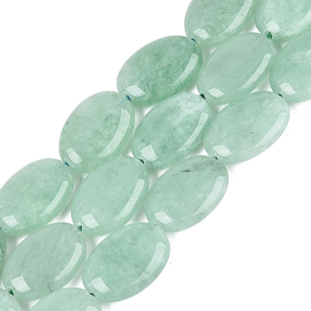 Edelsteen Kraal Jade Ovaal Plat Honeydew 17mm - per stuk-Kralen-Kraaltjes van Renate