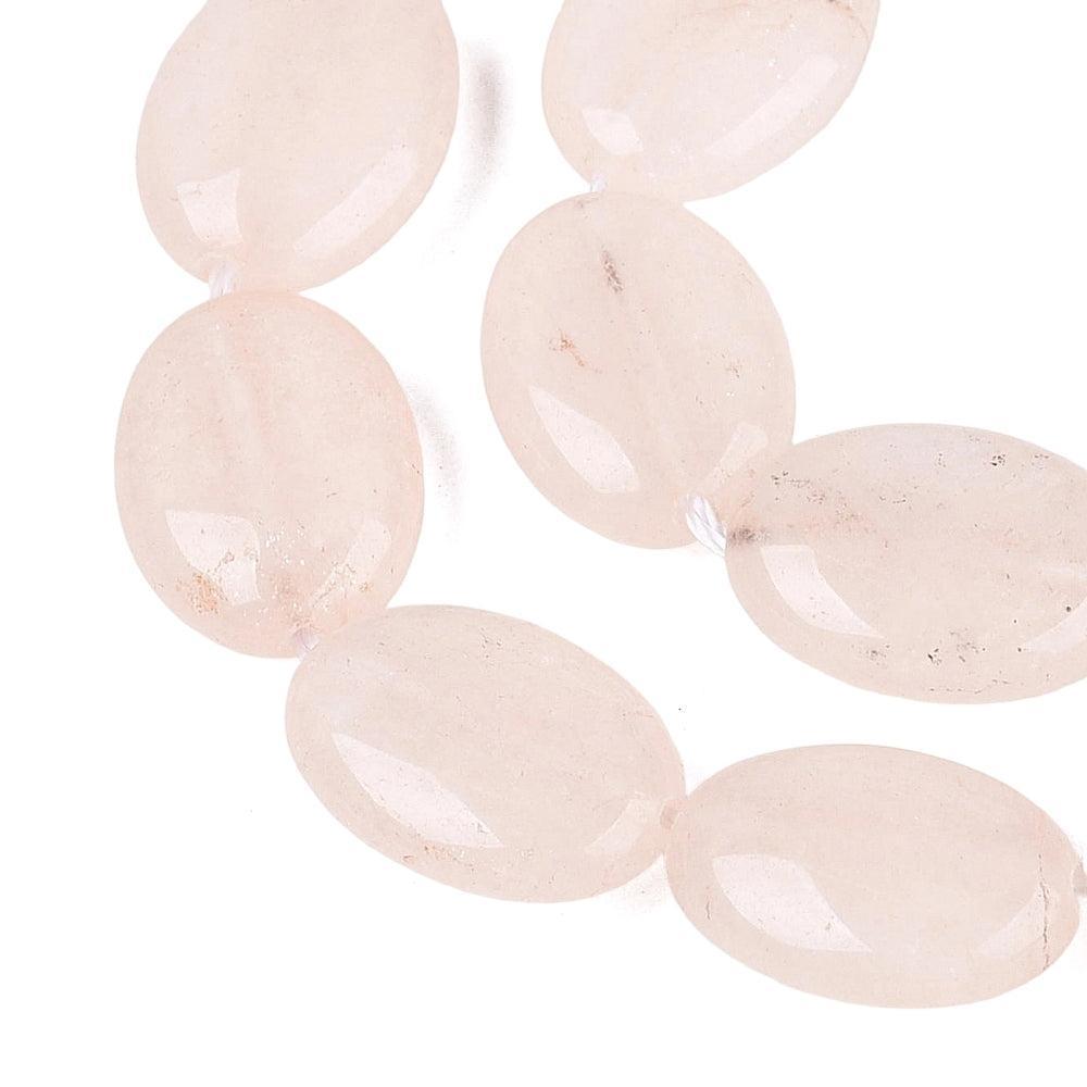 Edelsteen Kraal Jade Ovaal Plat Roze Zacht Roze 17mm - per stuk-Kralen-Kraaltjes van Renate