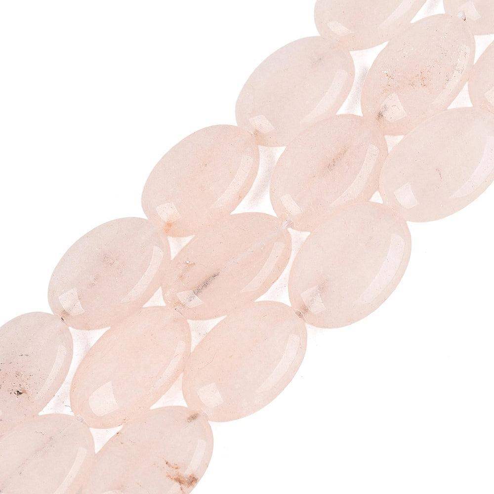 Edelsteen Kraal Jade Ovaal Plat Roze Zacht Roze 17mm - per stuk-Kralen-Kraaltjes van Renate