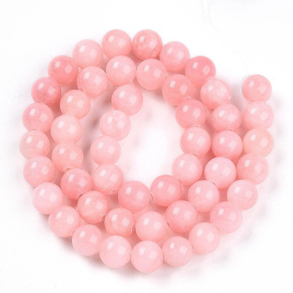 Edelsteen Kraal Jade Rond Bubblegum Pink 8mm - per stuk-Kralen-Kraaltjes van Renate