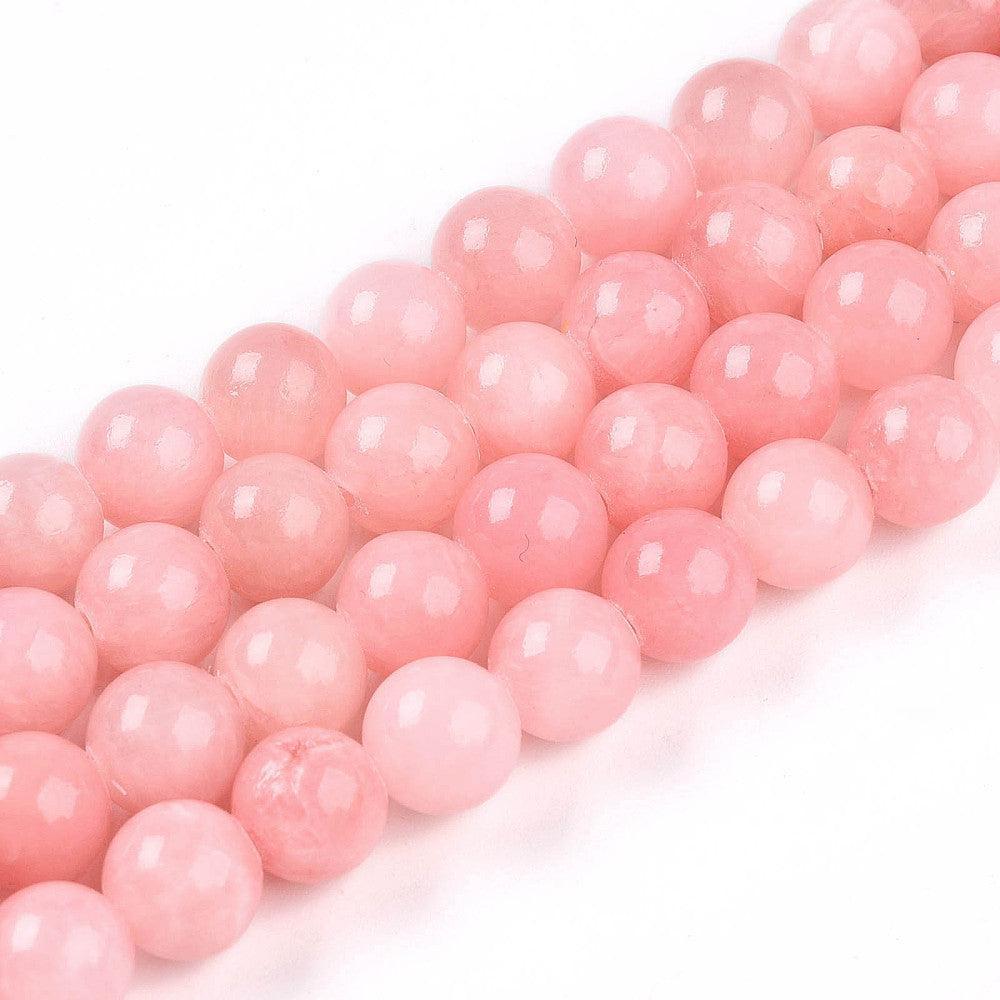 Edelsteen Kraal Jade Rond Bubblegum Pink 8mm - per stuk-Kralen-Kraaltjes van Renate