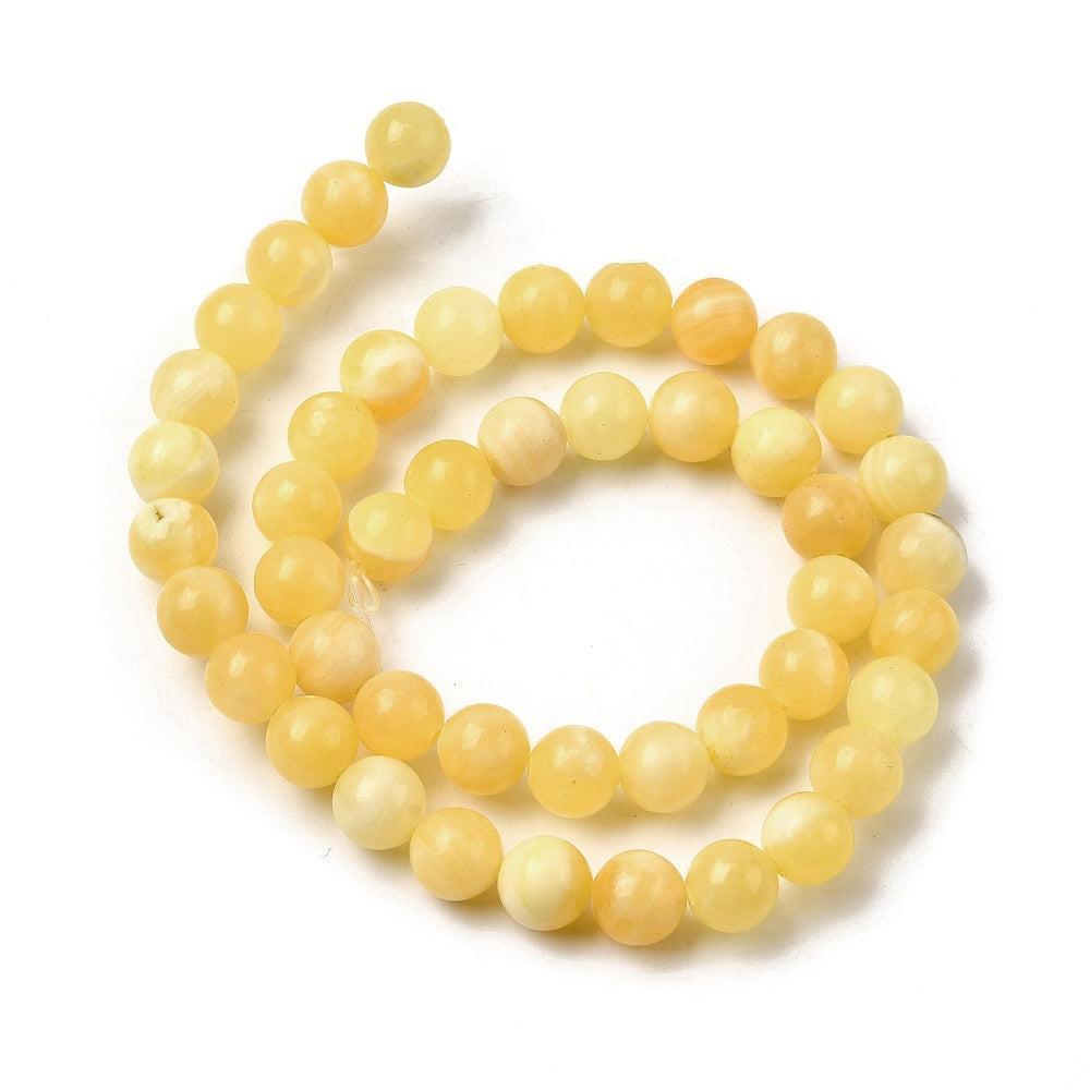 Edelsteen Kraal Jade Rond Geel 8mm - per stuk-Kralen-Kraaltjes van Renate