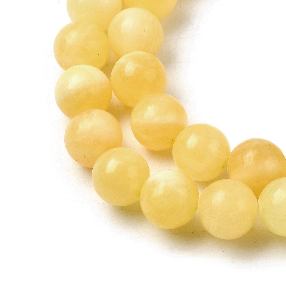 Edelsteen Kraal Jade Rond Geel 8mm - per stuk-Kralen-Kraaltjes van Renate