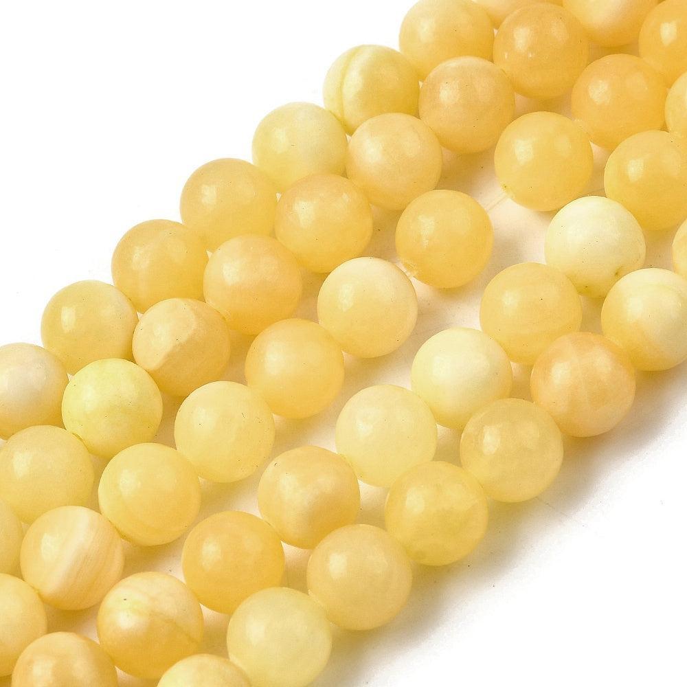 Edelsteen Kraal Jade Rond Geel 8mm - per stuk-Kralen-Kraaltjes van Renate