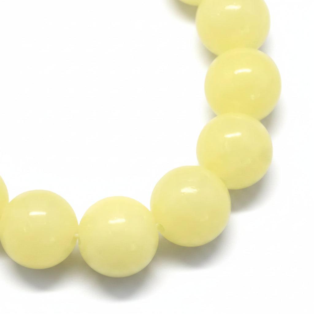 Edelsteen Kraal Jade Rond Geel Champagne 8mm - per stuk-Kralen-Kraaltjes van Renate