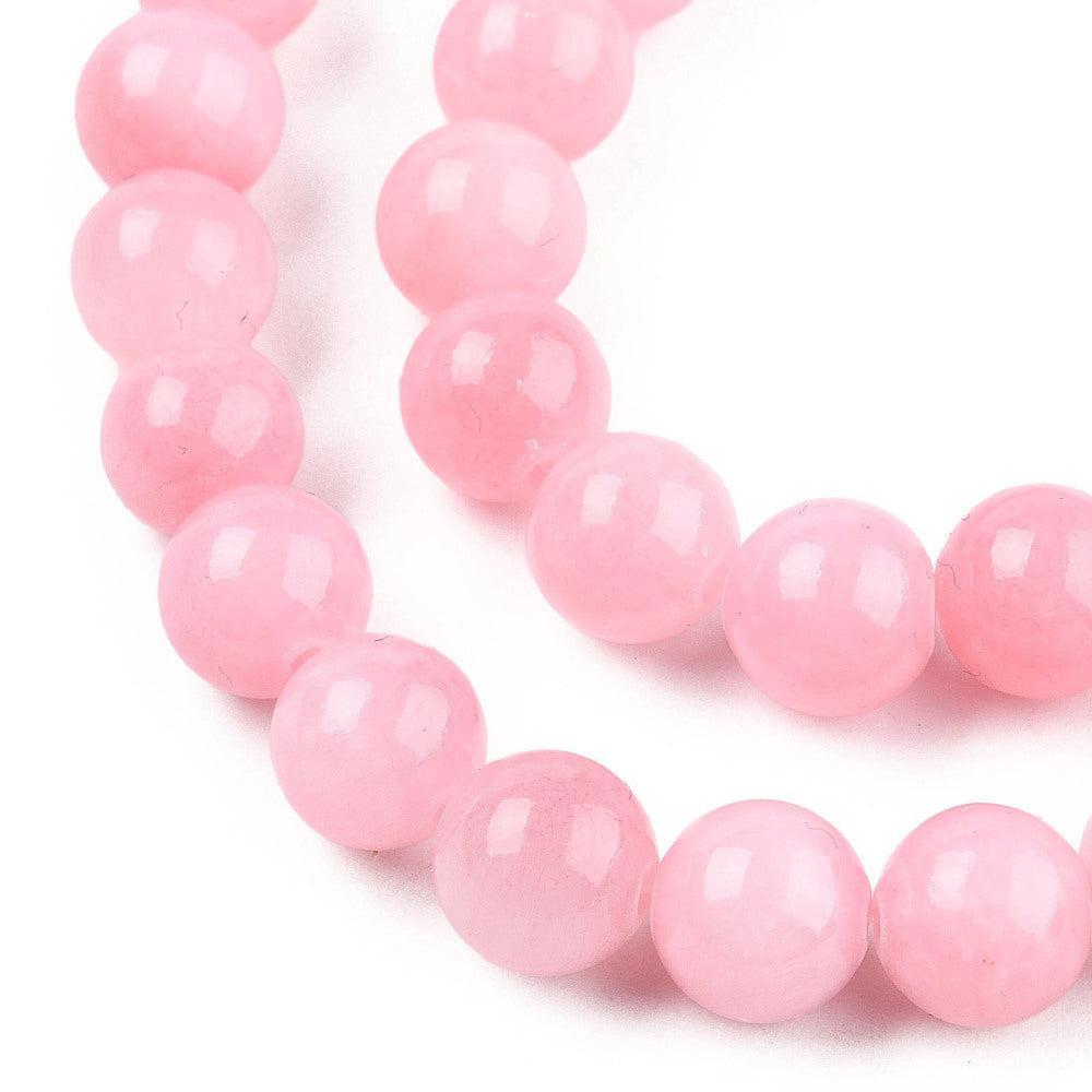Edelsteen Kraal Jade Rond Licht Roze 8mm - per stuk-Kralen-Kraaltjes van Renate