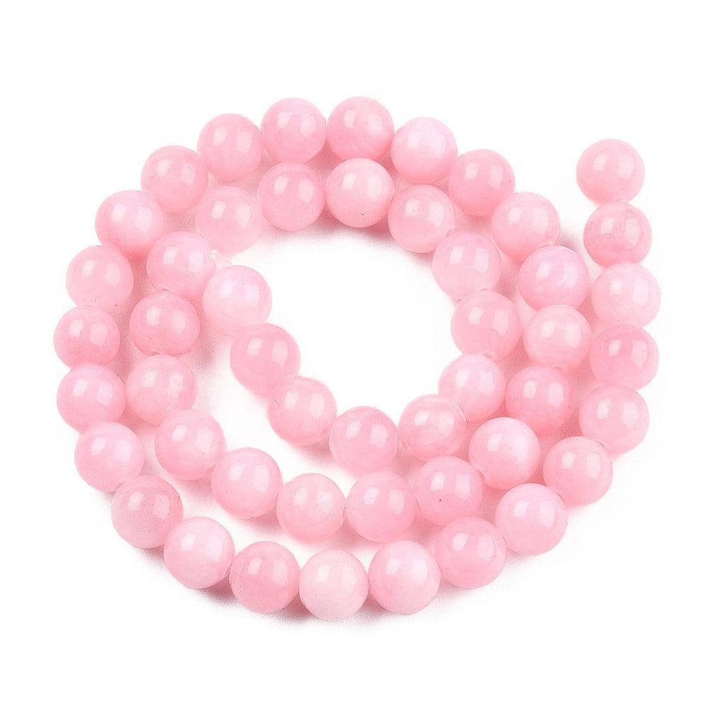 Edelsteen Kraal Jade Rond Licht Roze 8mm - per stuk-Kralen-Kraaltjes van Renate