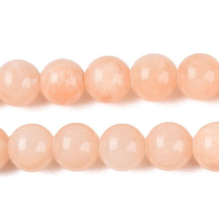 Edelsteen Kraal Jade Rond Peach 8mm - per stuk-Kralen-Kraaltjes van Renate
