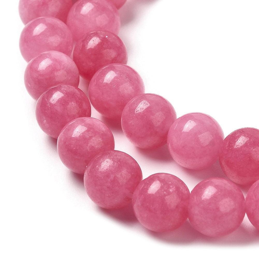 Edelsteen Kraal Jade Rond Roze 8mm - per stuk-Kralen-Kraaltjes van Renate