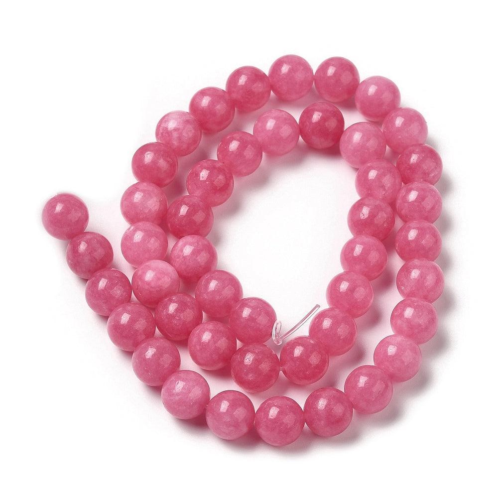 Edelsteen Kraal Jade Rond Roze 8mm - per stuk-Kralen-Kraaltjes van Renate