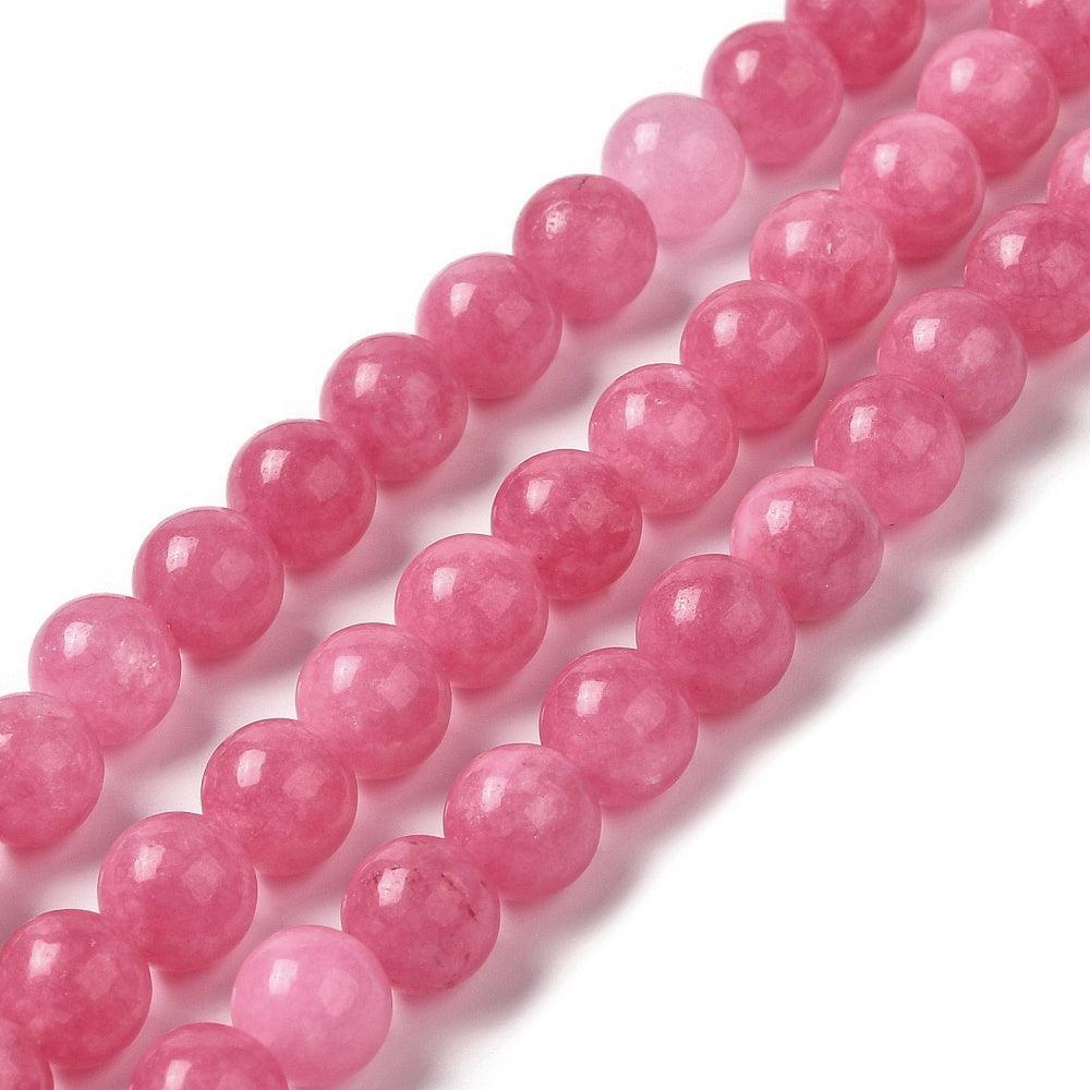 Edelsteen Kraal Jade Rond Roze 8mm - per stuk-Kralen-Kraaltjes van Renate