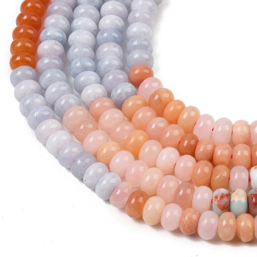 Edelsteen Kraal Jade Rondel Multicolor Kleur 8.5x5mm - per streng (± 79 stuks)-Kralen-Kraaltjes van Renate