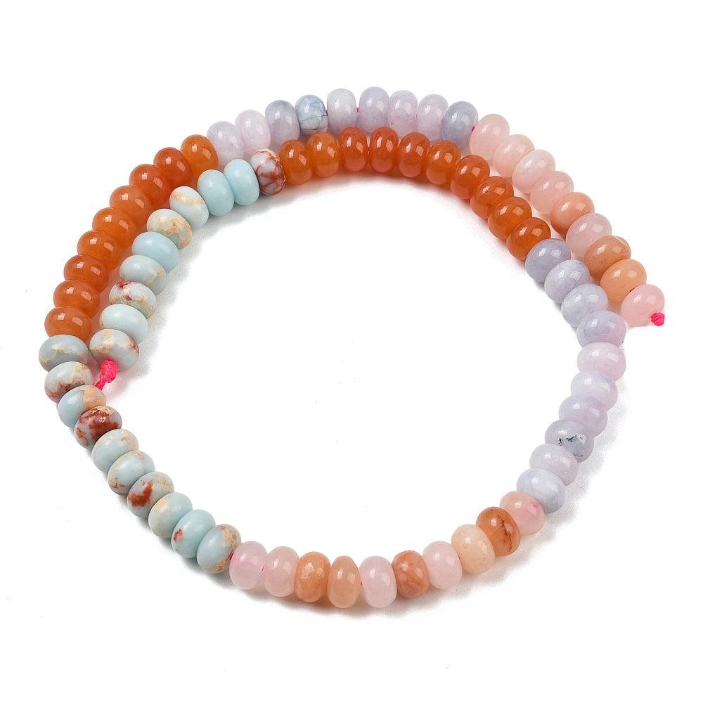 Edelsteen Kraal Jade Rondel Multicolor Kleur 8.5x5mm - per streng (± 79 stuks)-Kralen-Kraaltjes van Renate