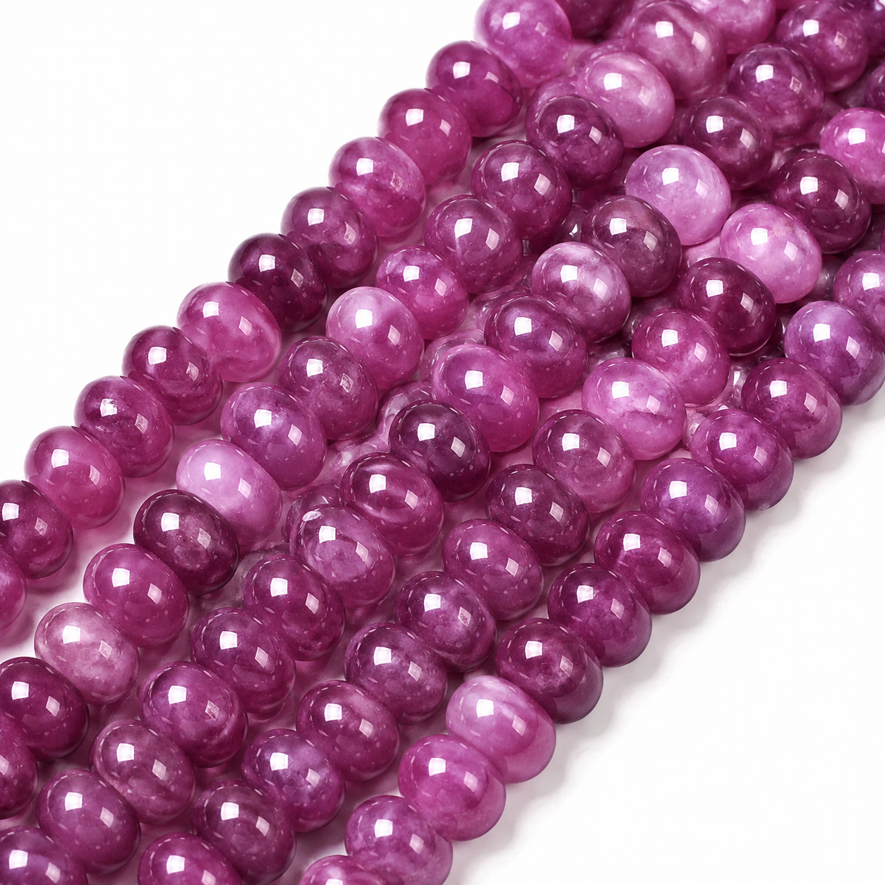 Edelsteen Kraal Jade Rondel Roze 8x5mm - per stuk-Kralen-Kraaltjes van Renate