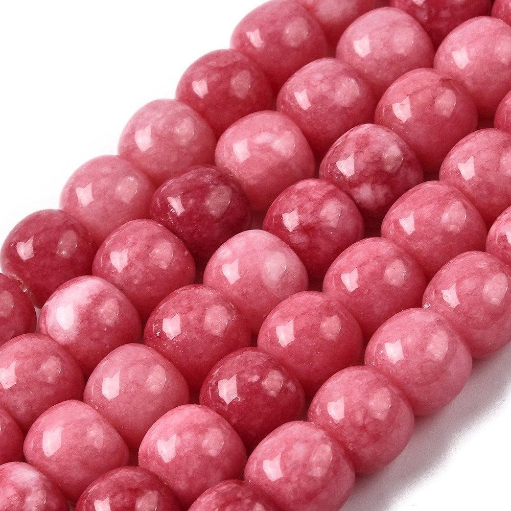 Edelsteen Jade Ton Fuchsia Roze 10mm - per stuk-Kralen-Kraaltjes van Renate