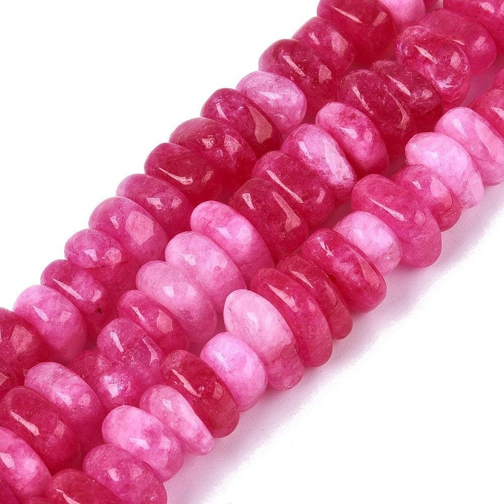 Edelsteen Kraal Kwarts Disc Fuchsia 13x6mm - per stuk-Kralen-Kraaltjes van Renate
