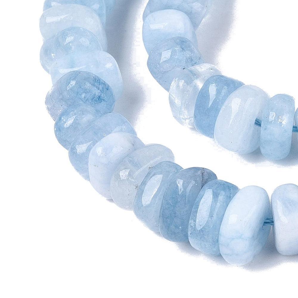 Edelsteen Kraal Kwarts Disc Lichtblauw 13x6mm - per stuk-Kralen-Kraaltjes van Renate